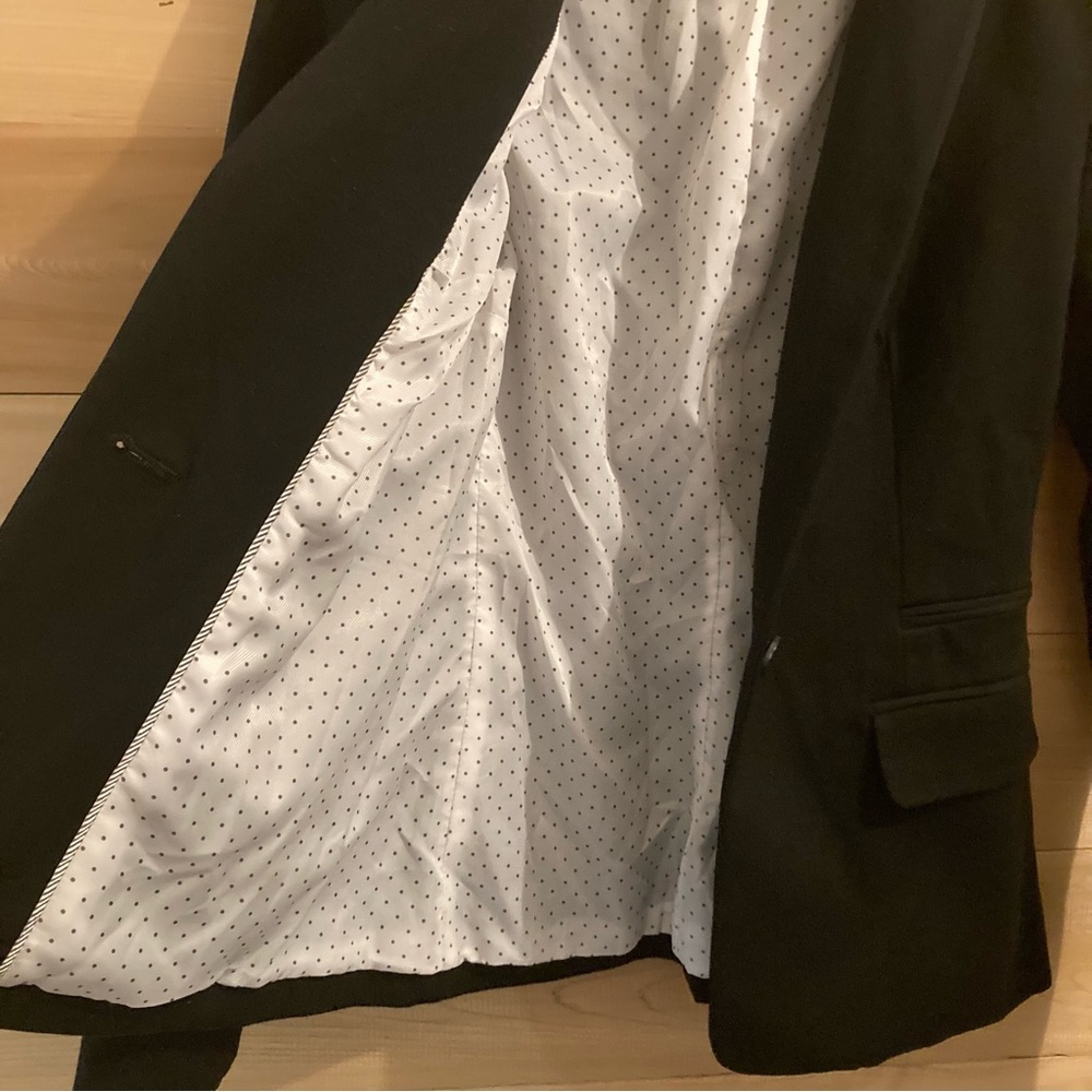 Express Black One Button Fitted Stretch Blazer - image 6